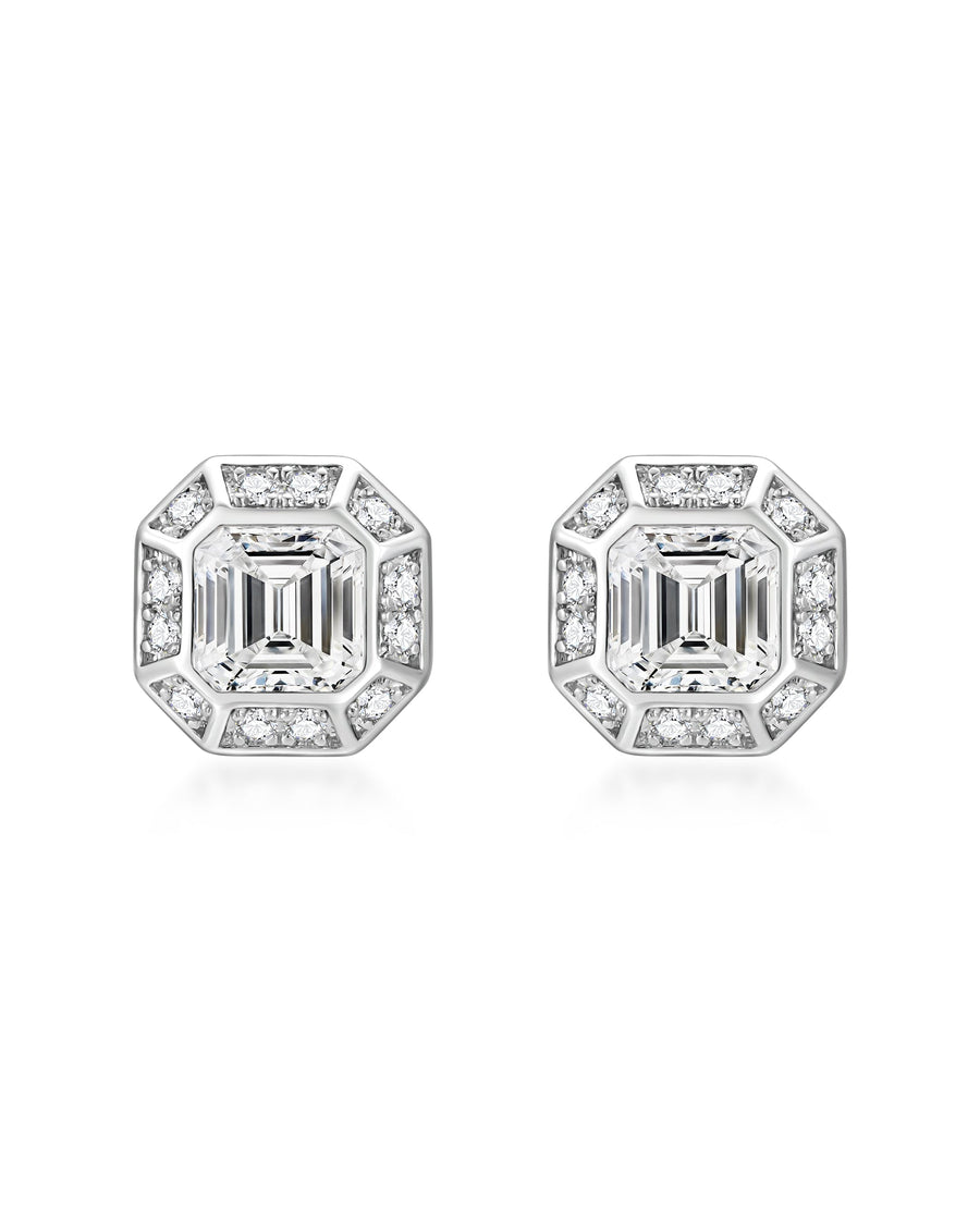 GLACIER BRICK - ピアス (White Gold)