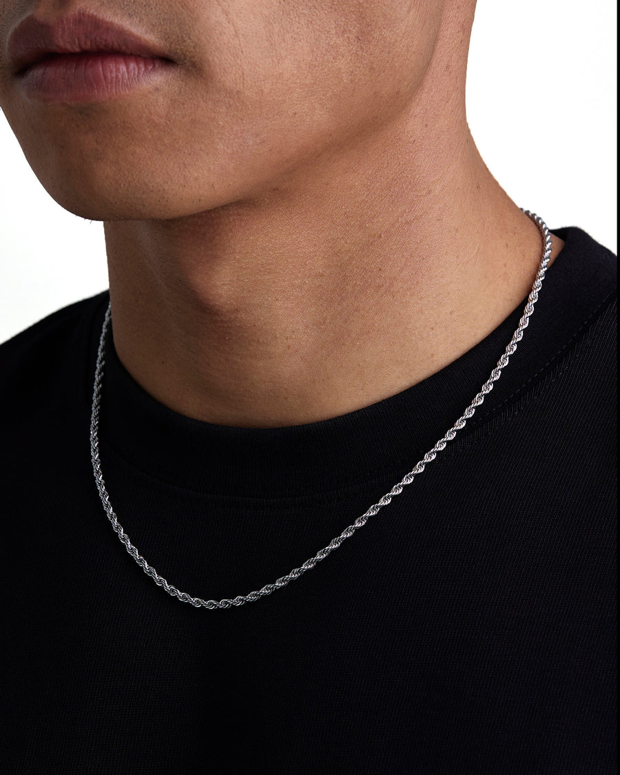 THE ROPE  - 3mm ロープネックレス (White Gold)