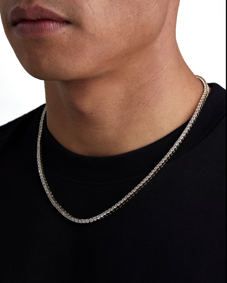 ICE SPARKLER - 3mm Tennis ネックレス (18K Gold)