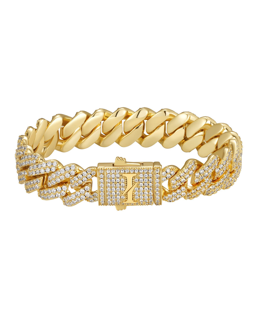 ICE PRONG - 13mm キューバブレスレット (18K Gold)