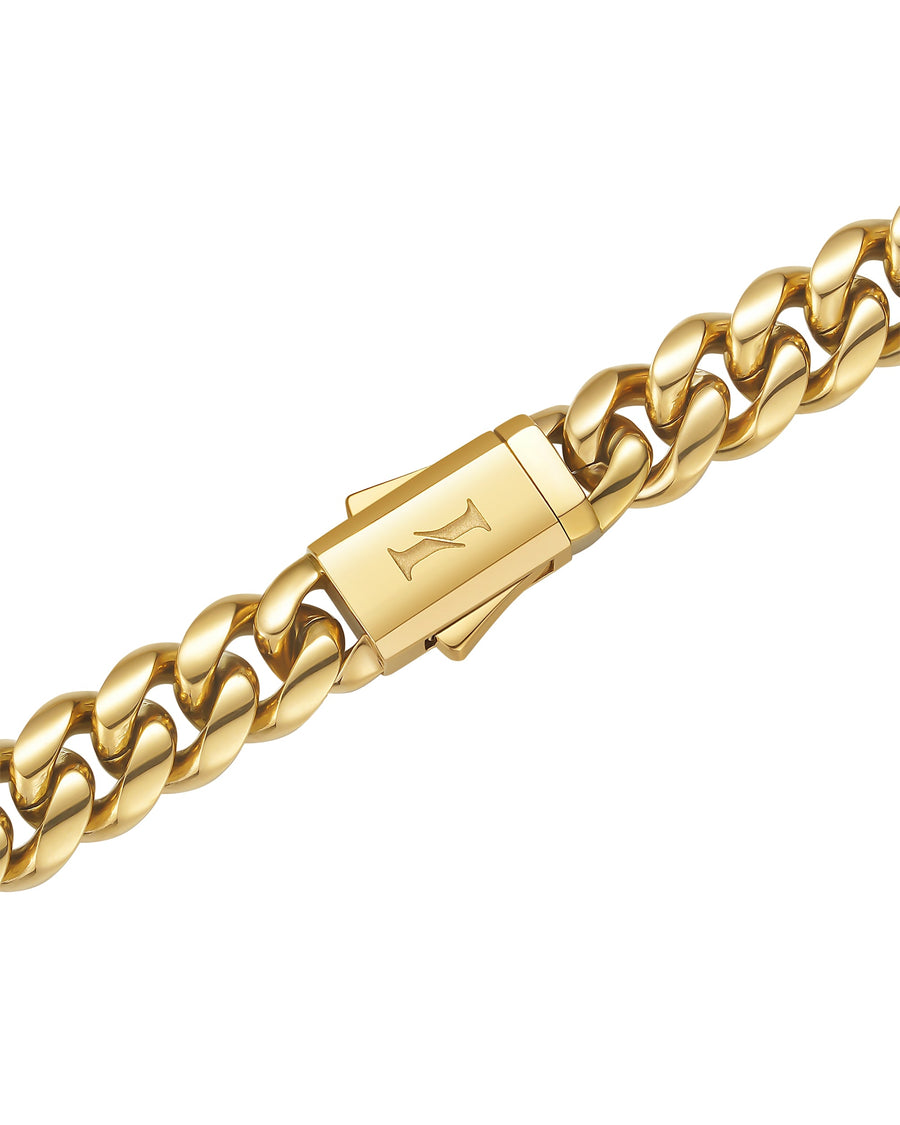 PLAIN - 8mm キューバネックレス (18K Gold)