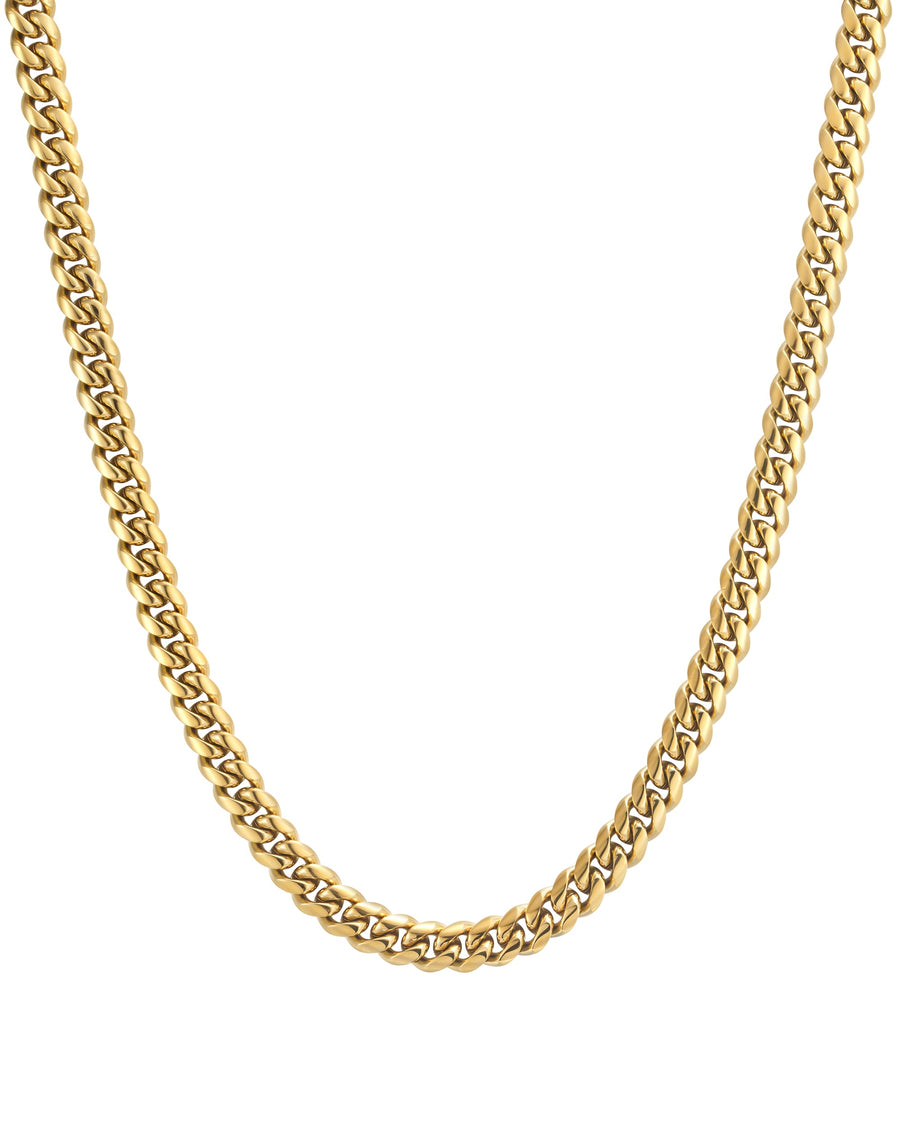 PLAIN - 8mm キューバネックレス (18K Gold)