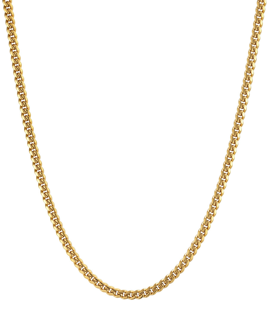 PLAIN - 5mm キューバネックレス (18K Gold)
