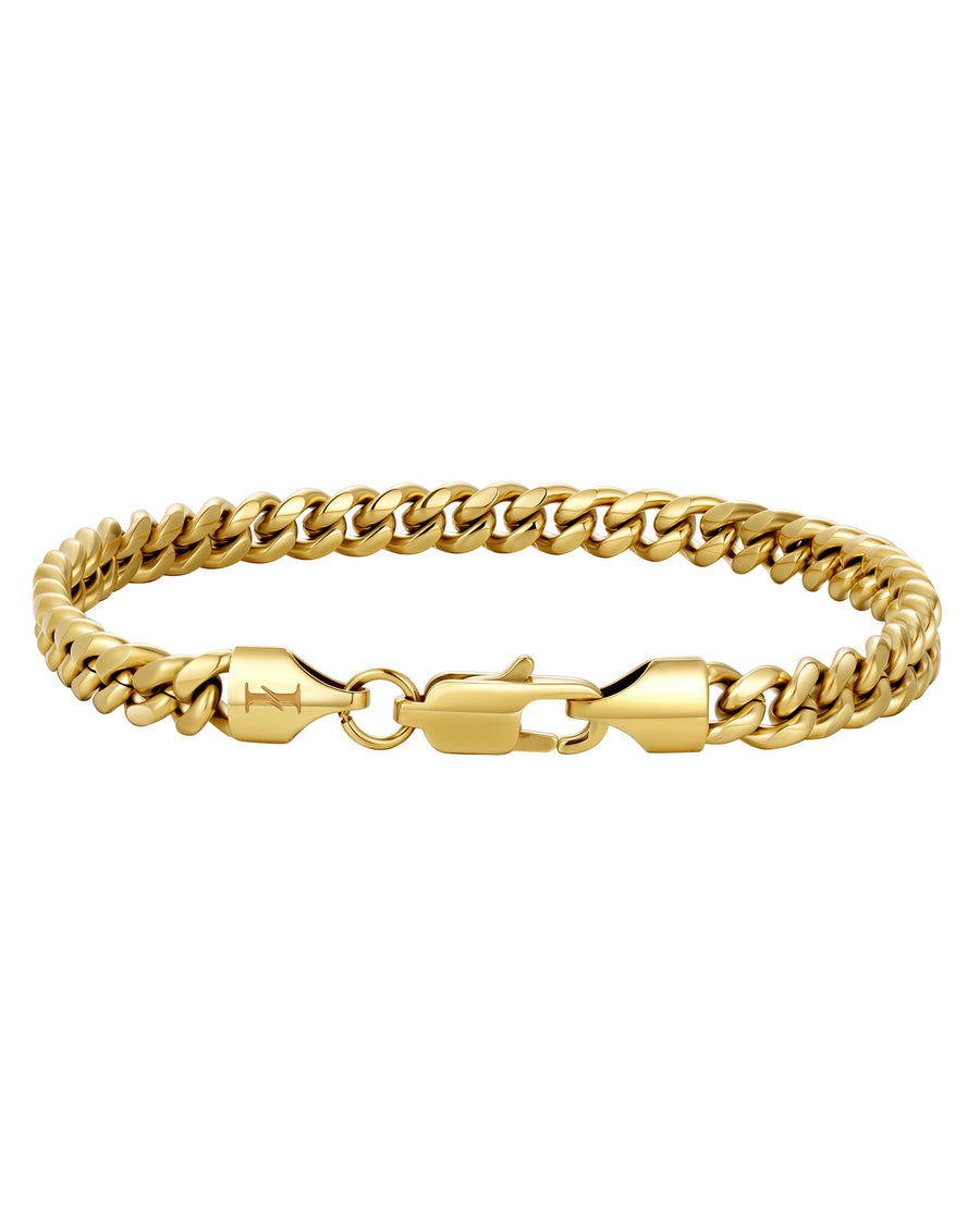 PLAIN - 5mm キューバブレスレット (18K Gold)