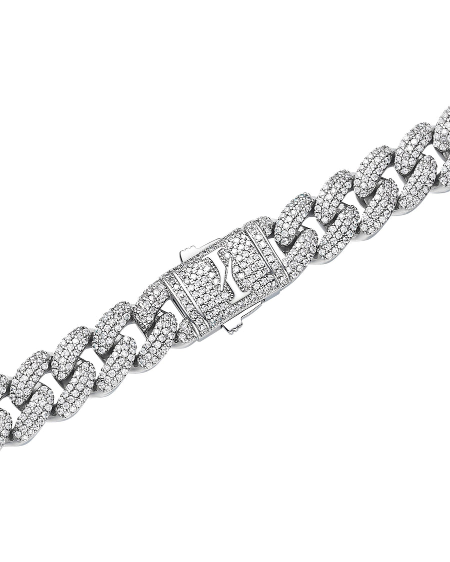 ICEMAN - 12mm キューバネックレス (White Gold)