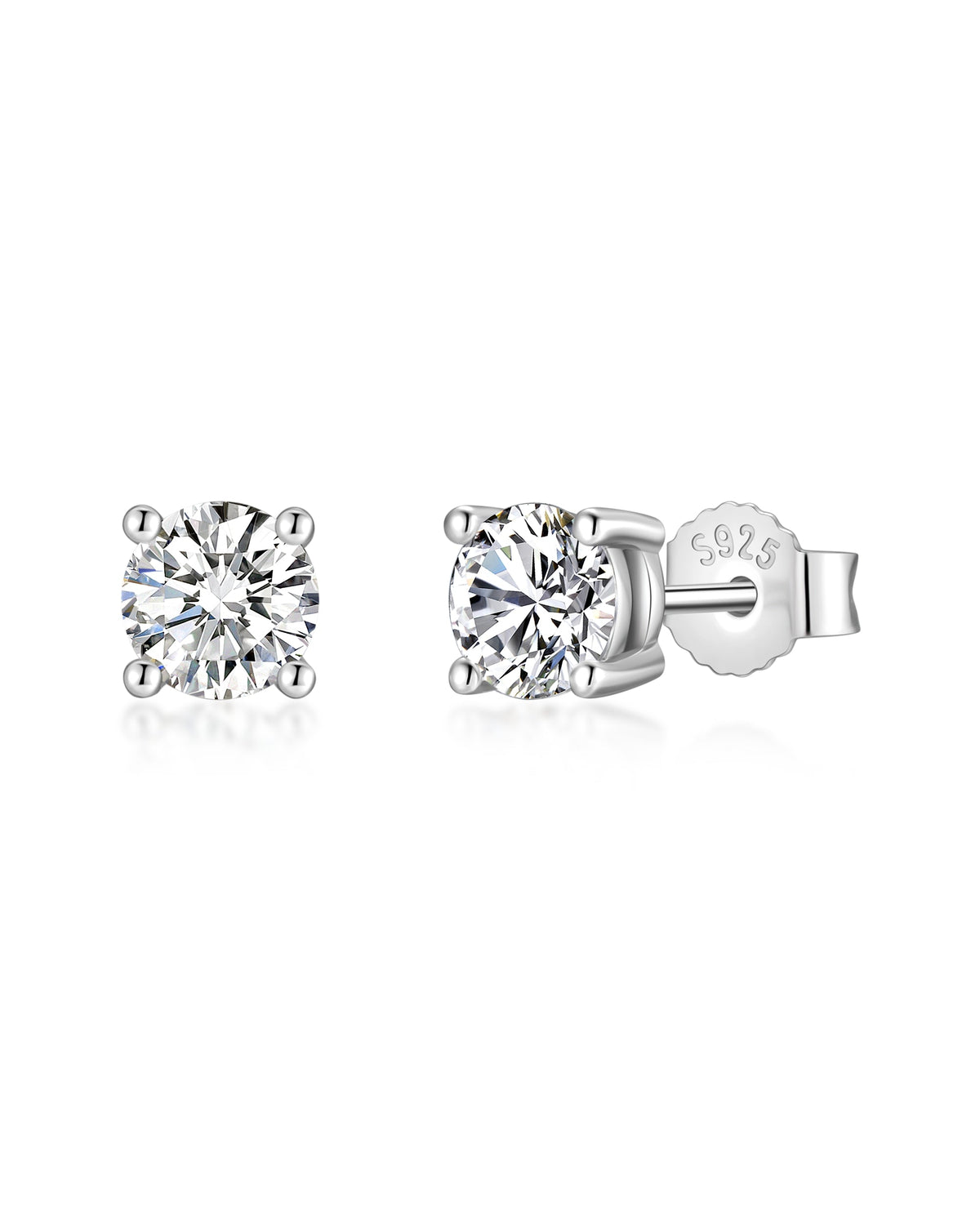 White gold moissanite earrings by Iceman Society