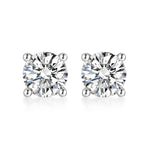 White gold moissanite earrings by Iceman Society
