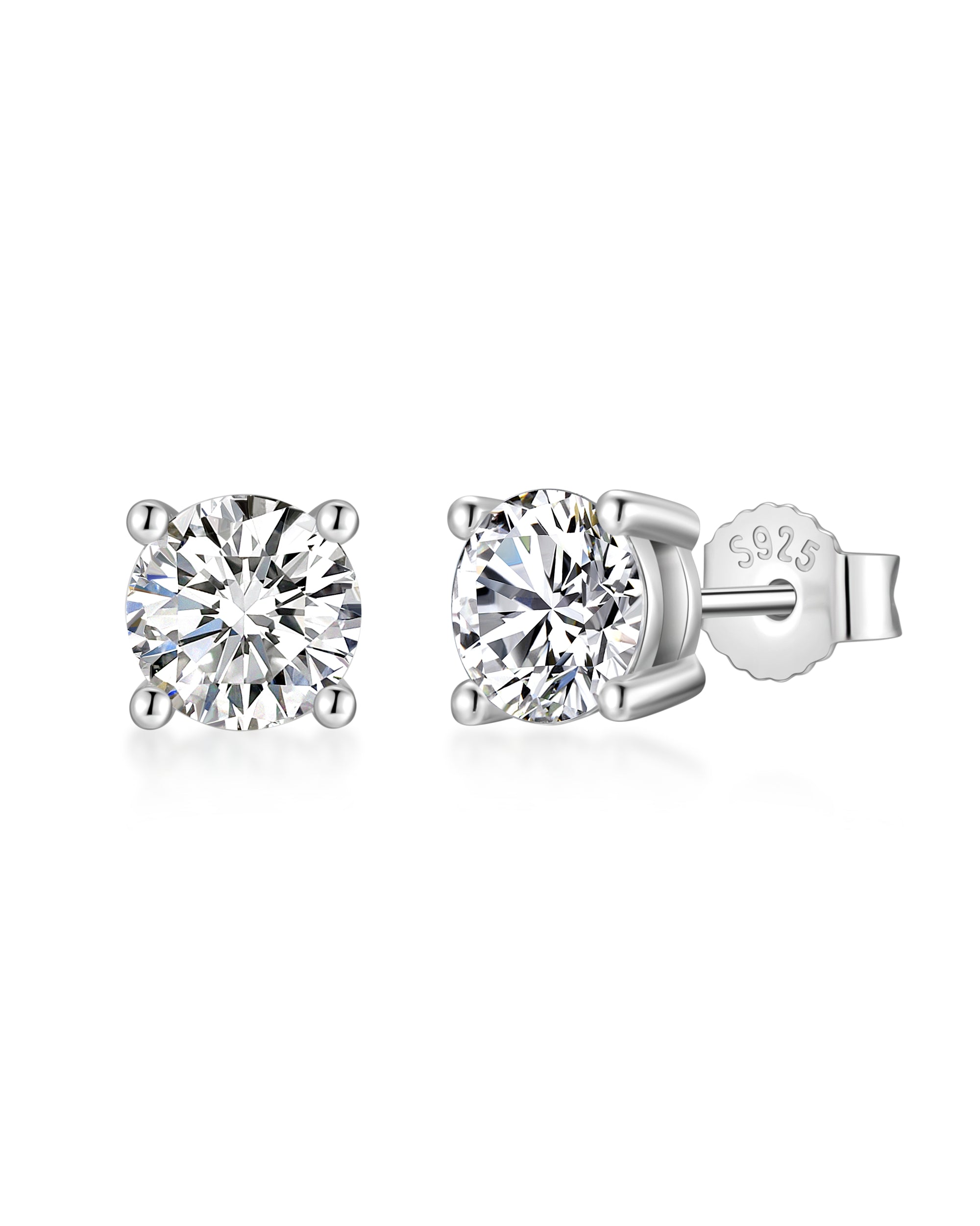White gold moissanite earrings by Iceman Society