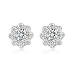 White gold moissanite earrings by Iceman Society