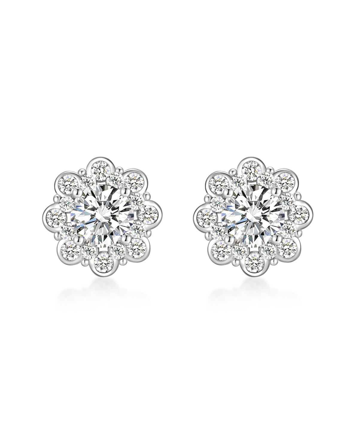 White gold moissanite earrings by Iceman Society