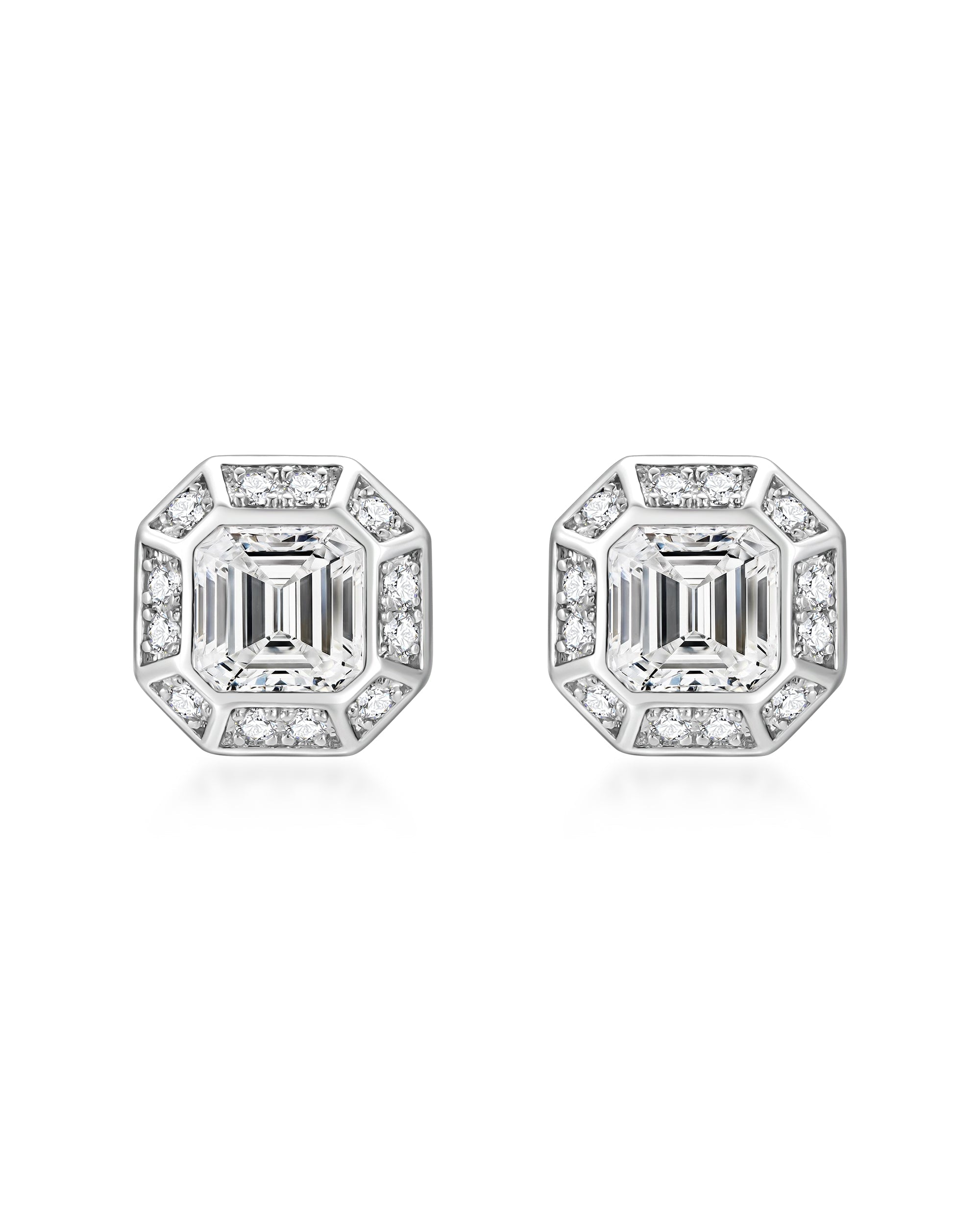 White gold diamond earrings by Iceman Society