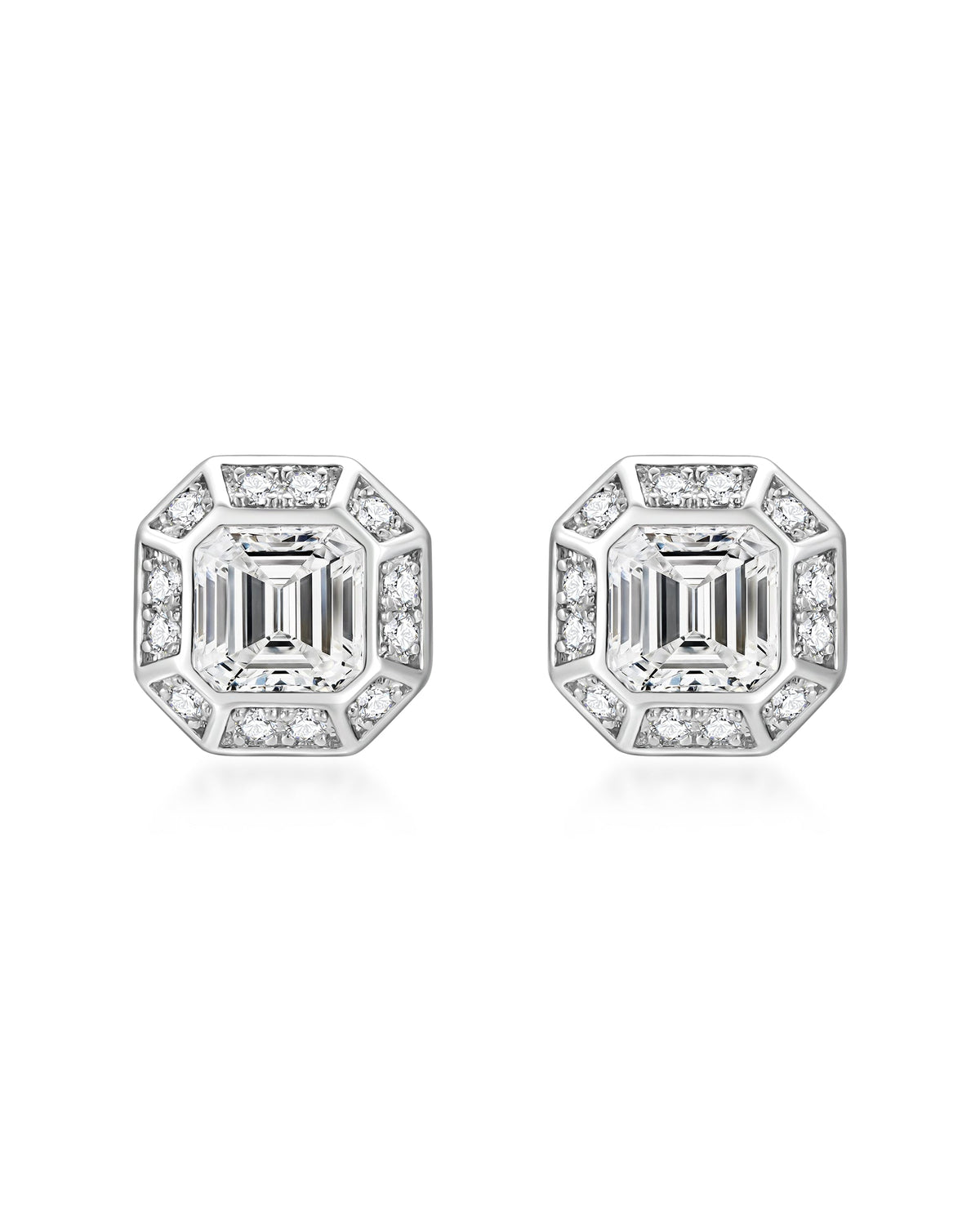 White gold diamond earrings by Iceman Society