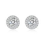 White gold moissanite earrings by Iceman Society