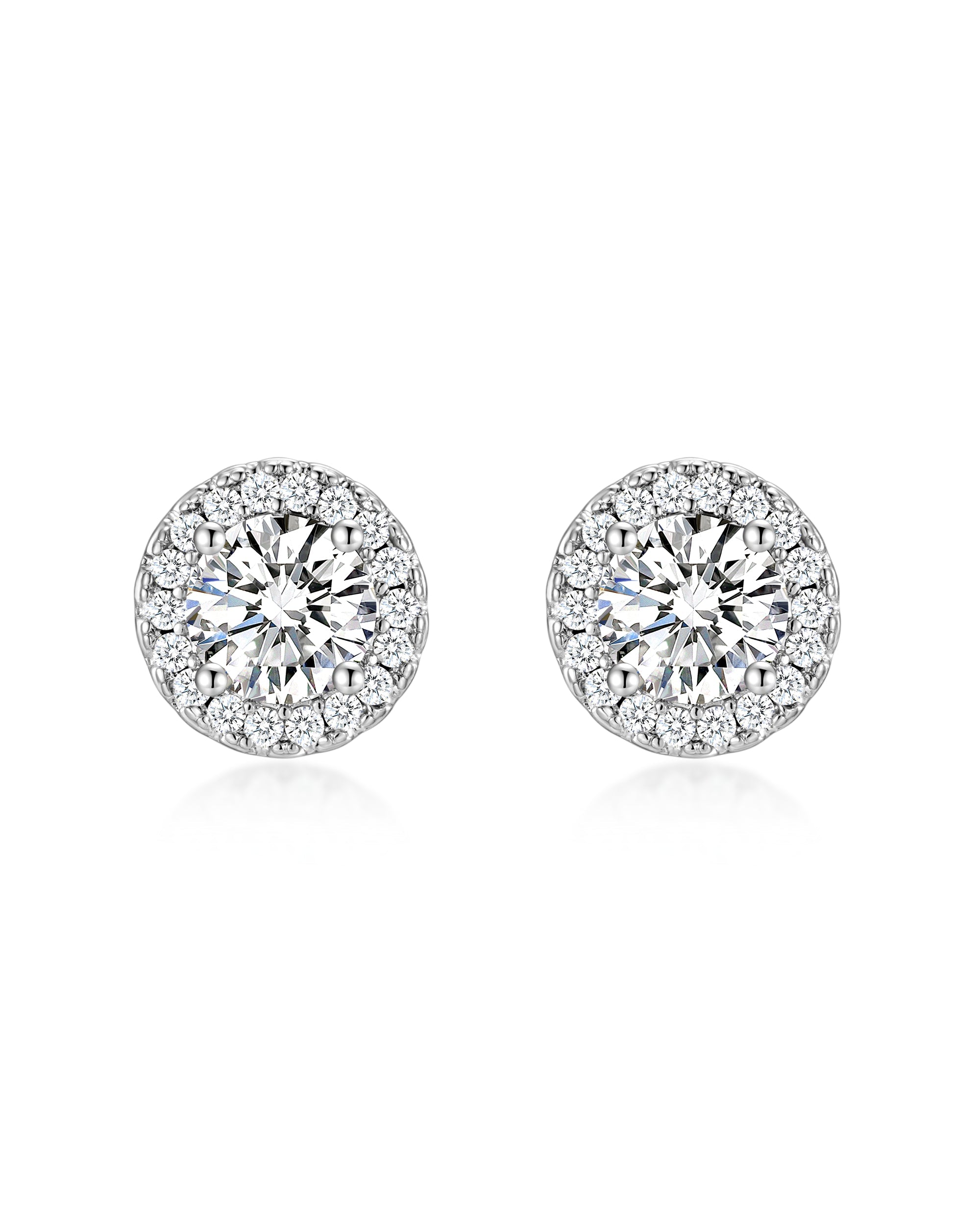White gold moissanite earrings by Iceman Society
