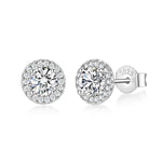 White gold moissanite earrings by Iceman Society