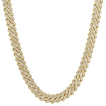 13mm 18K gold ice prong cuban necklace by Iceman Society