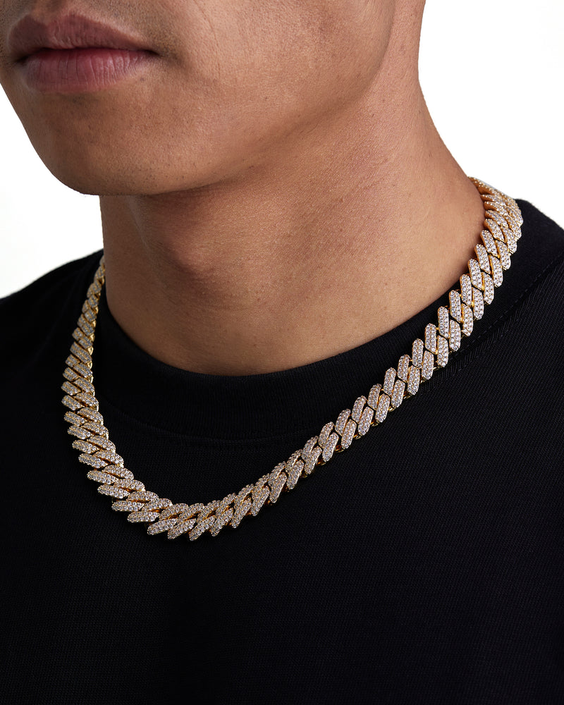 ICE PRONG 13mm キューバン チェーン 18K Gold 着用写真