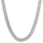 13mm white gold ice prong cuban necklace by Iceman Society