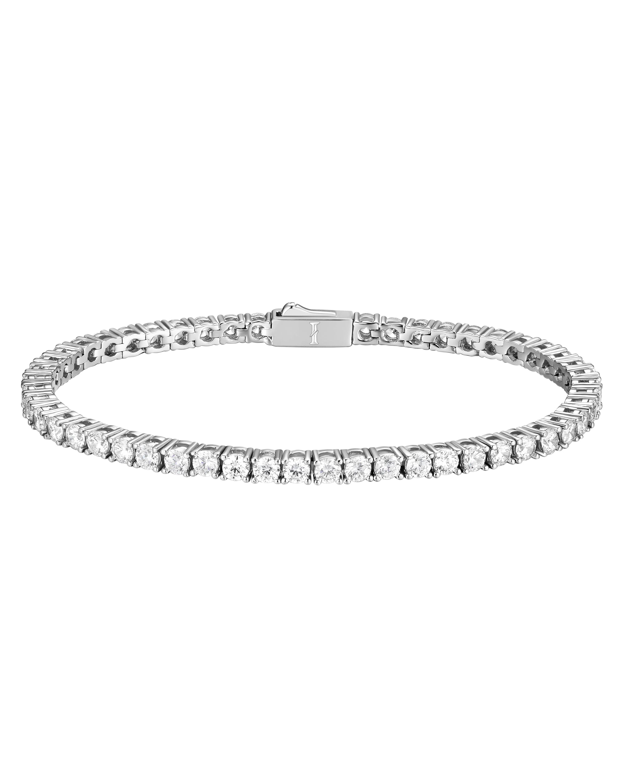 3mm white gold tennis bracelet by Iceman Society