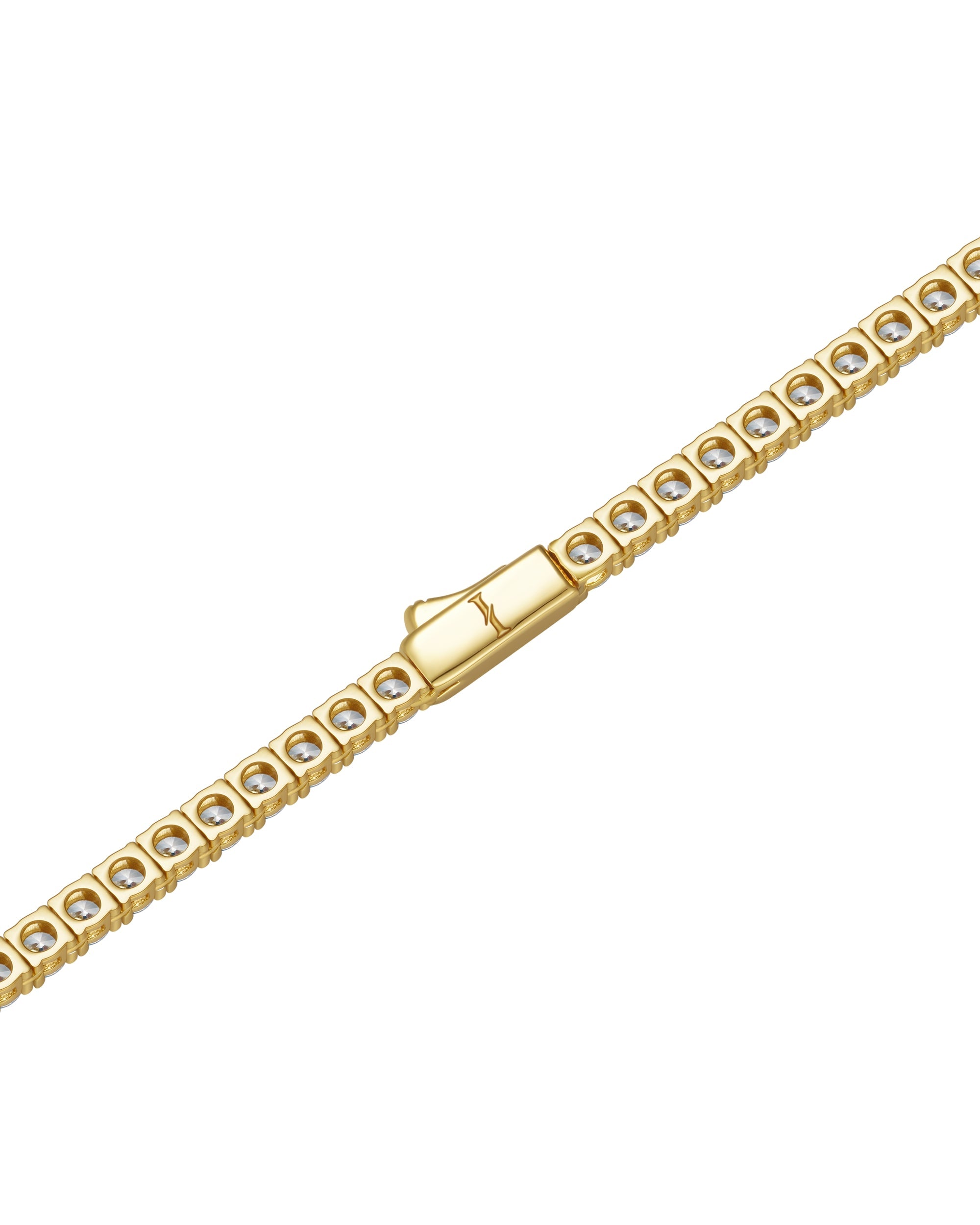 3mm 18k gold tennis necklace by Iceman Society