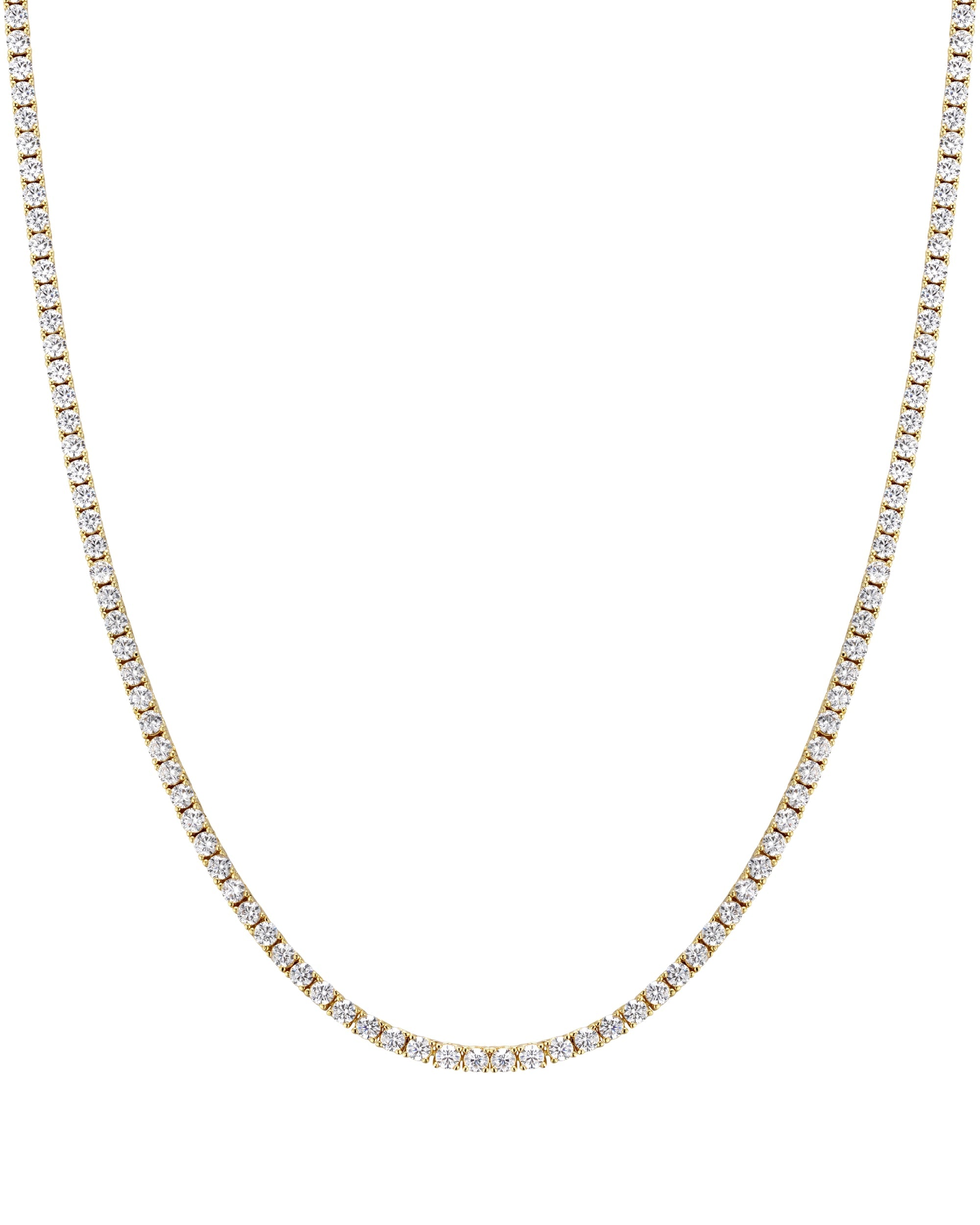 3mm 18k gold tennis necklace by Iceman Society