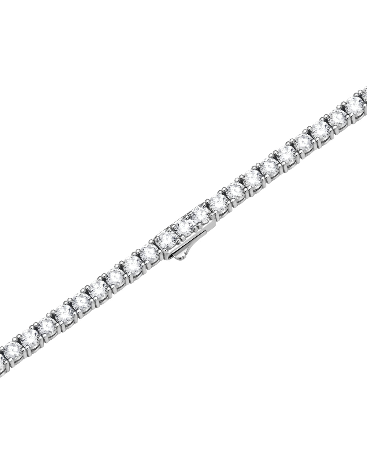 3mm white gold tennis necklace by Iceman Society