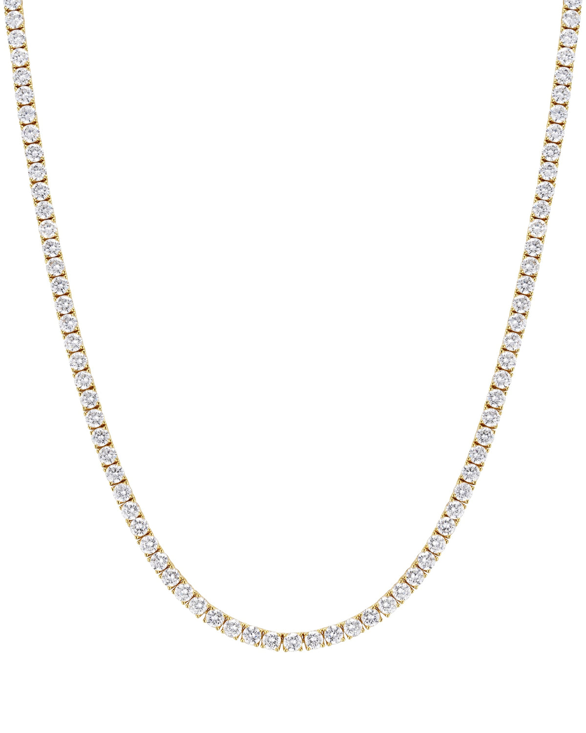 4mm 18k gold tennis necklace by Iceman Society
