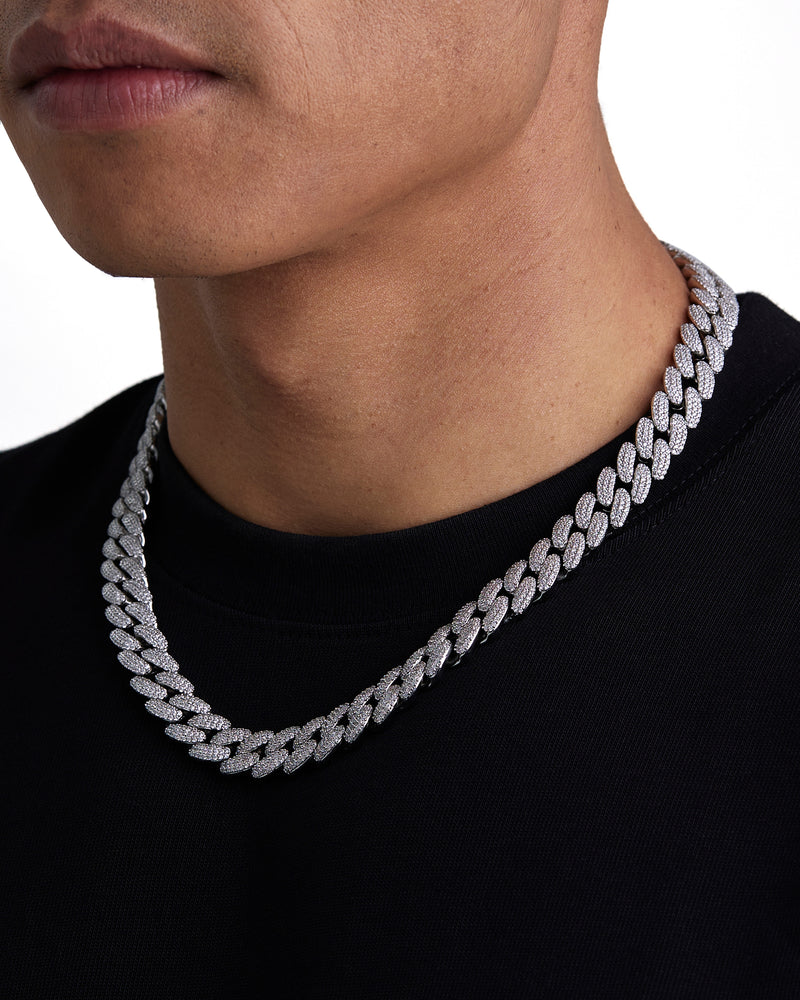ICEMAN 12mm キューバン チェーン White Gold 着用写真