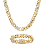 12mm 18K gold iceman cuban chain necklace and bracelet set by Iceman Society
