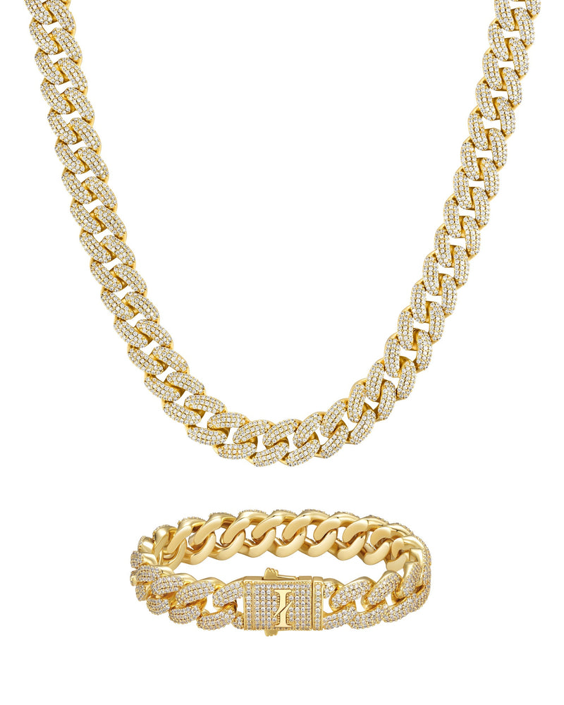 ICEMAN SET 12mm キューバン チェーン & ブレスレットセット 18K Gold 商品写真