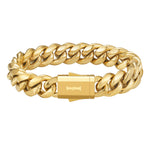 12mm 18k gold plain cuban bracelet by Iceman Society