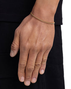 PLAIN - 3mm キューバン ブレスレット (18K Gold)