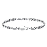 3mm white gold plain cuban bracelet by Iceman Society
