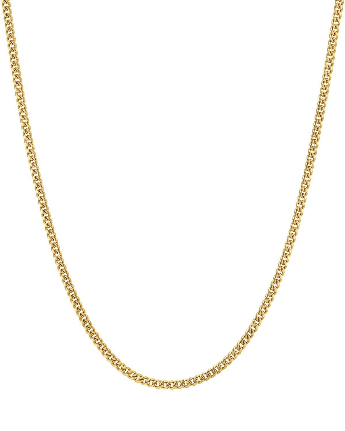 3mm 18k gold plain cuban necklace by Iceman Society