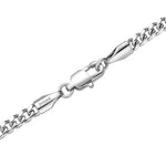 3mm white gold plain cuban necklace by Iceman Society