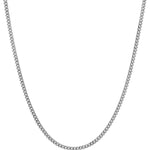 3mm white gold plain cuban necklace by Iceman Society