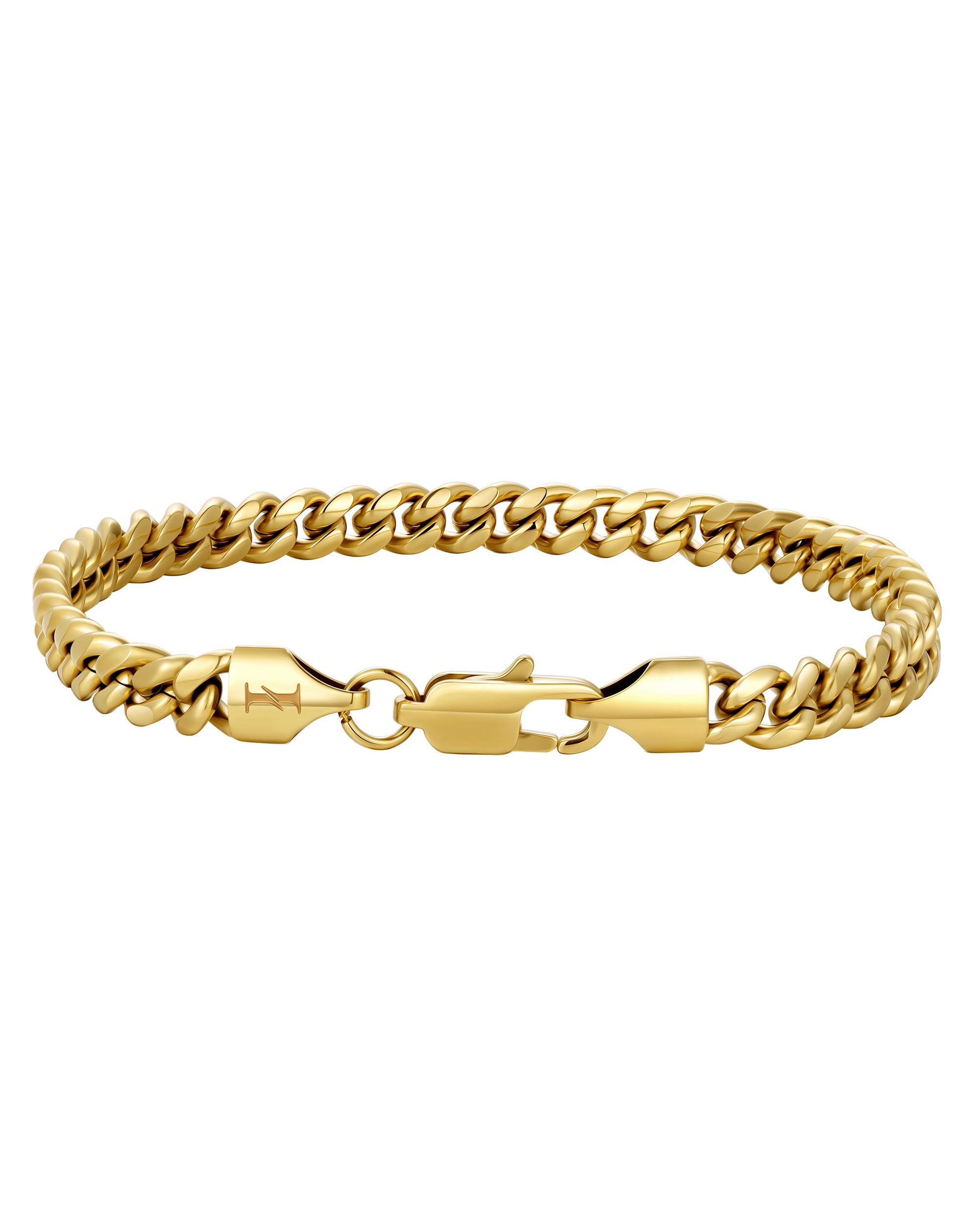5mm 18k gold plain cuban bracelet by Iceman Society