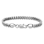5mm white gold plain cuban bracelet by Iceman Society