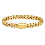 8mm 18k gold plain cuban bracelet by Iceman Society