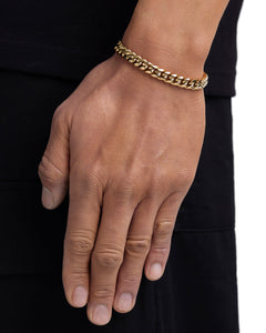 PLAIN - 8mm キューバン ブレスレット (18K Gold)