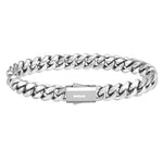 8mm white gold plain cuban bracelet by Iceman Society