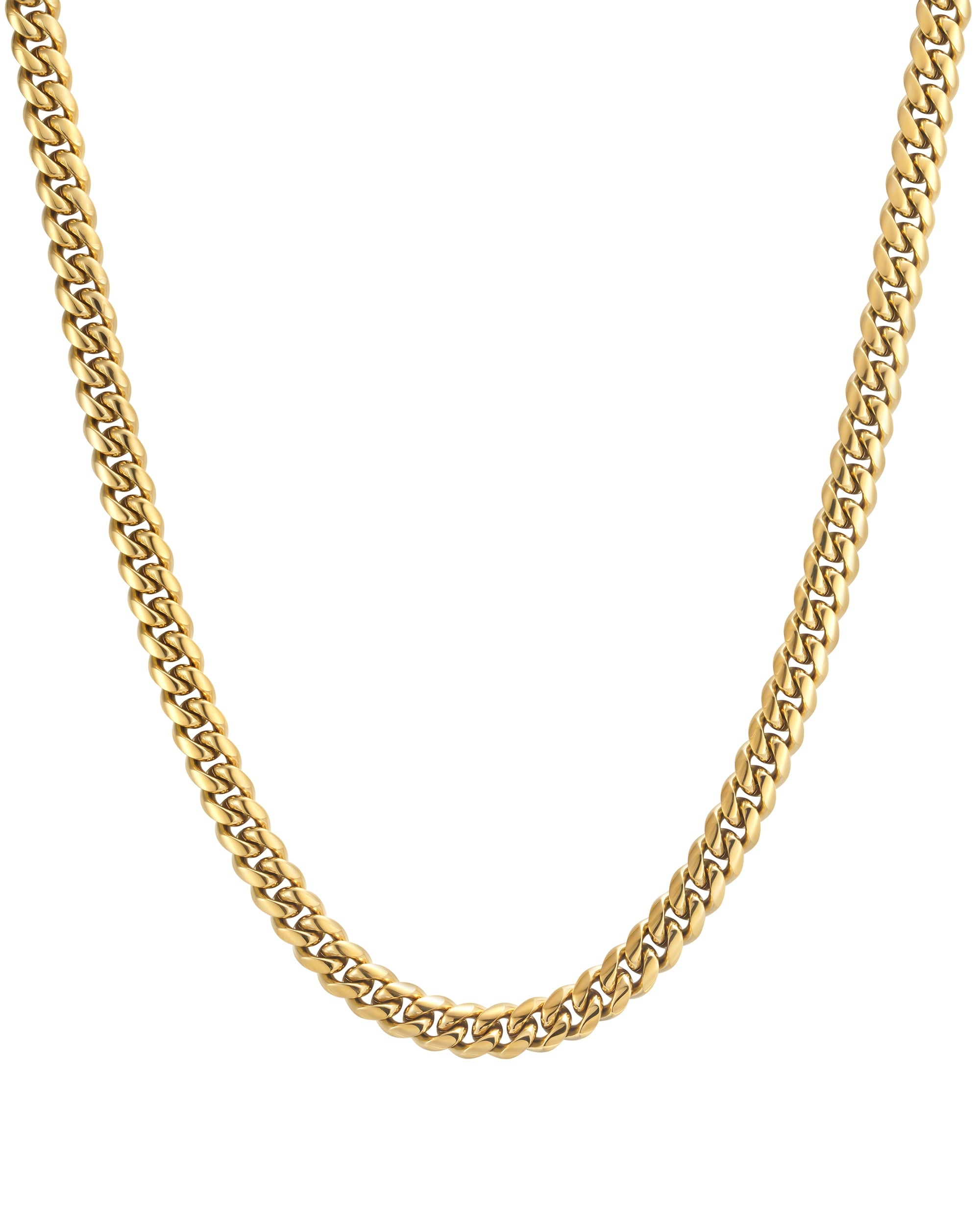 8mm 18k gold plain cuban necklace by Iceman Society