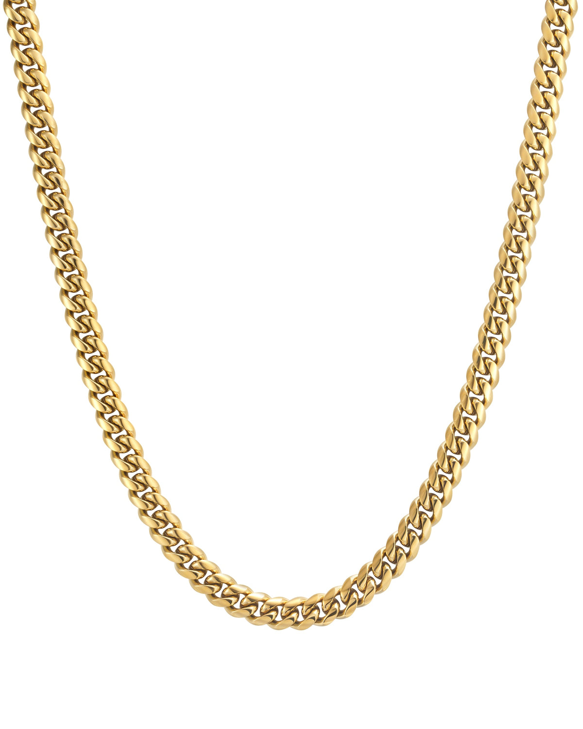 8mm 18k gold plain cuban necklace by Iceman Society