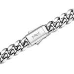 8mm white gold plain cuban necklace by Iceman Society