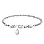 3mm white gold rope bracelet by Iceman Society