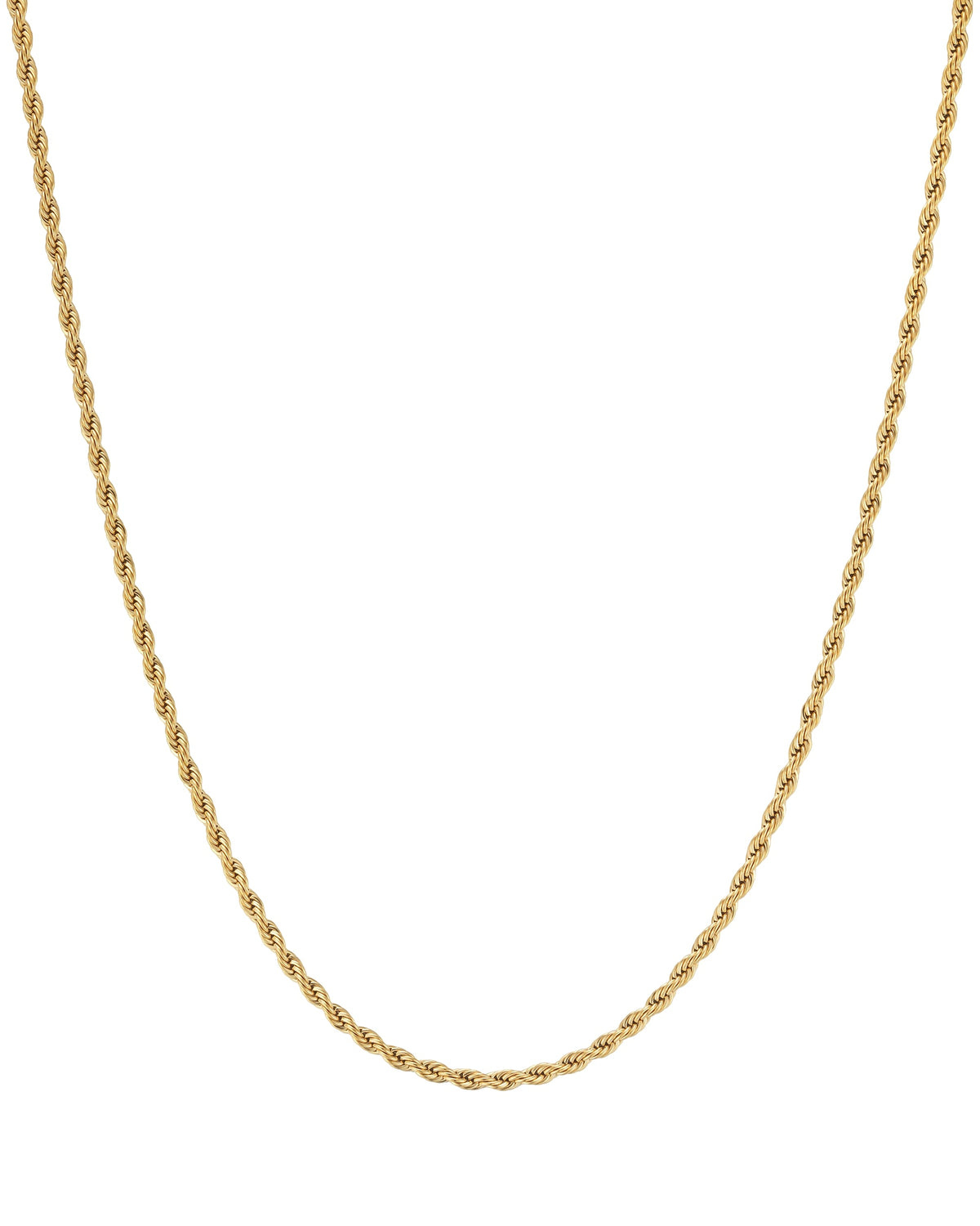 3mm 18k gold rope necklace by Iceman Society