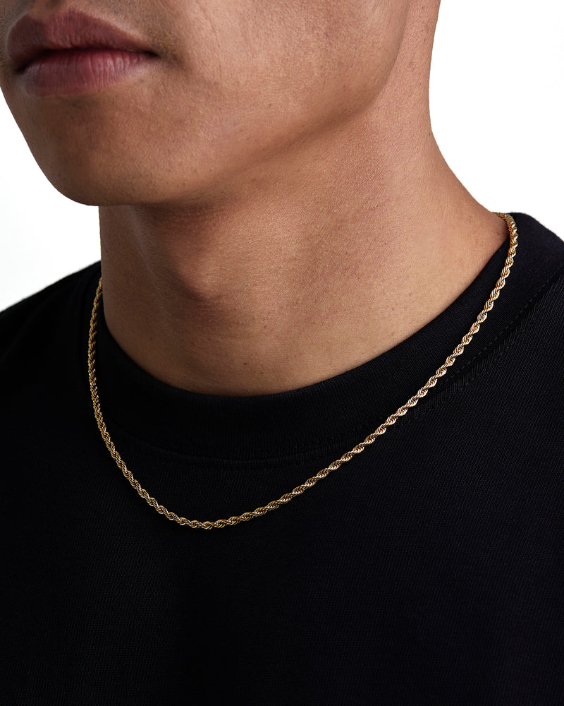 THE ROPE 3mm ロープ チェーン 18K Gold 着用写真