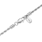 3mm white gold rope necklace by Iceman Society