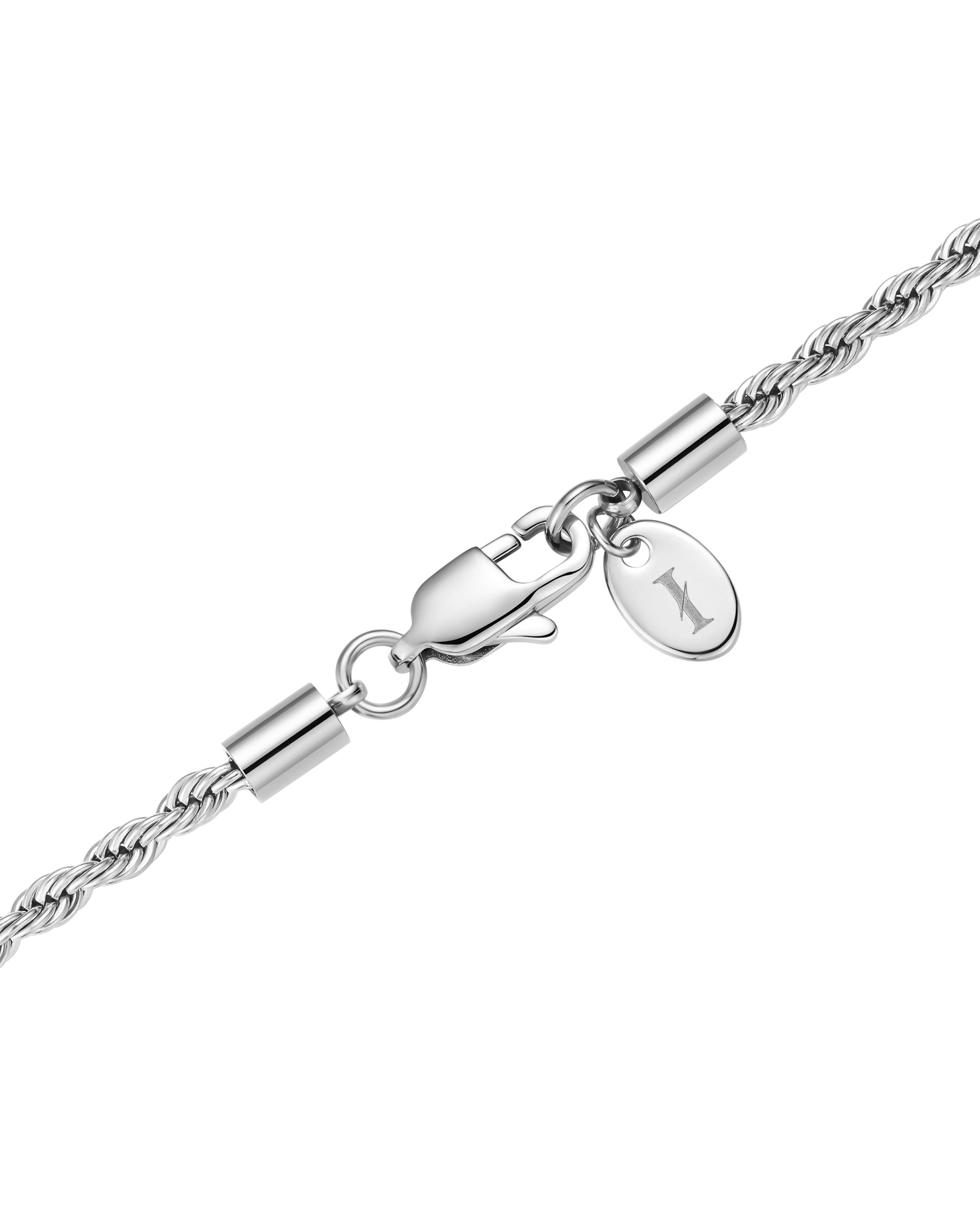3mm white gold rope necklace by Iceman Society