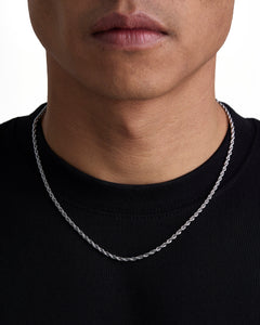 THE ROPE  - 3mm ロープ チェーン (White Gold)